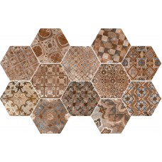 Плитка 18,2*21 Epoca Decoro Cementine Cotto Scuro R55V